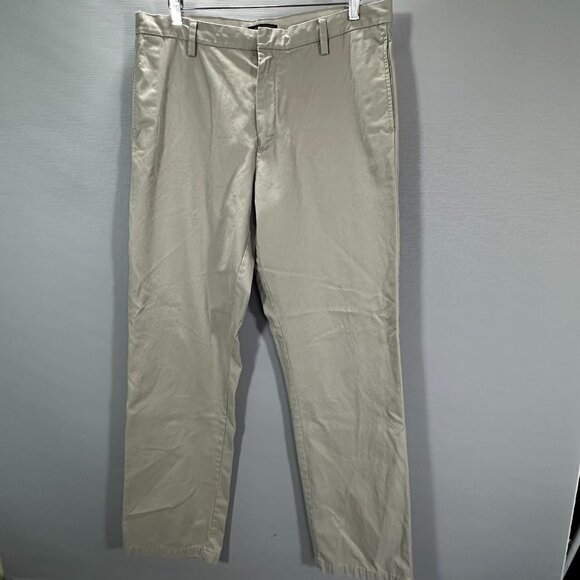 Banana Republic Pants Mens 36 Gavin  Chino Tan Cotton Straight Leg  Pockets - Picture 1 of 9